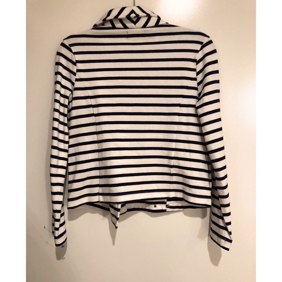 Splendid Vista Stripe Moto Jacket in Navy + White - Picture 6 of 7